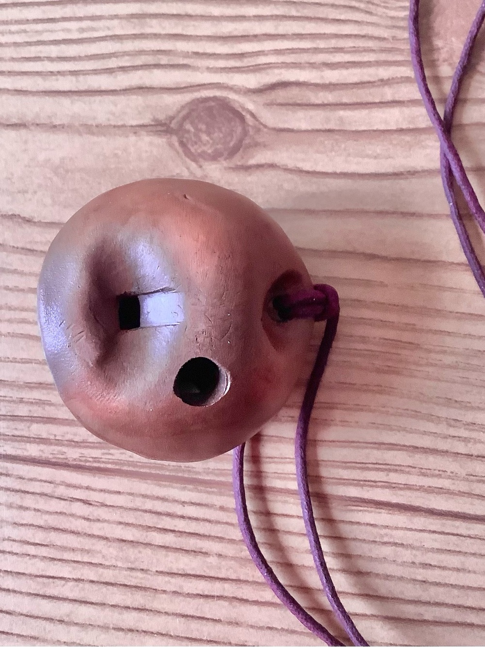 Hand Carved Clay Pendant Ocarina - Picture 3 of 4